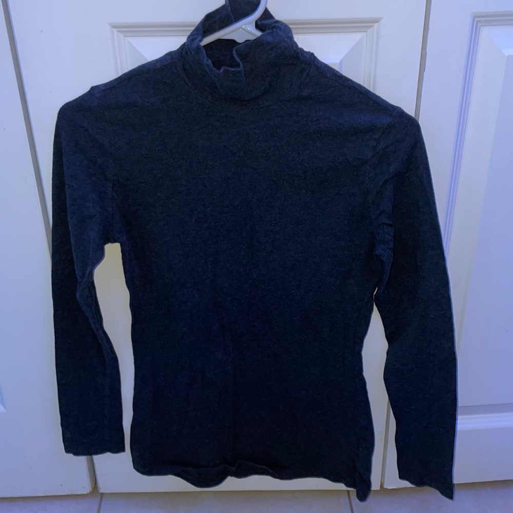 Ambiance Turleneck Gray Long Sleeve Top (Large/Grande)